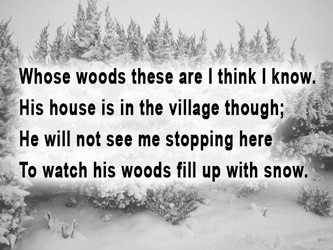 Image result for stopping by woods on a snowy evening